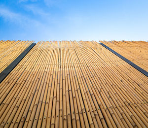 Low angle view of roof against sky