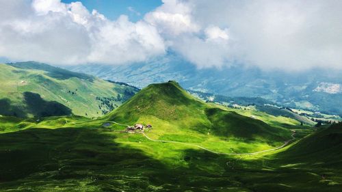 Scenic view of mountains against sky