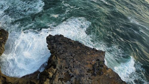 Aerial view of sea waves