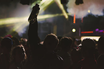 Rear view of people enjoying music concert