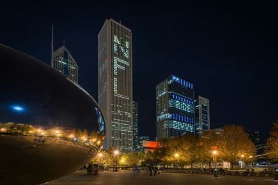 City lit up at night