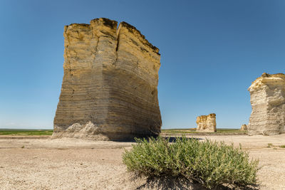 Large chunks of rock in monument rocks, kansas