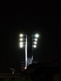 Low angle view of illuminated street light