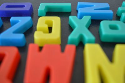 Full frame shot of colorful alphabets