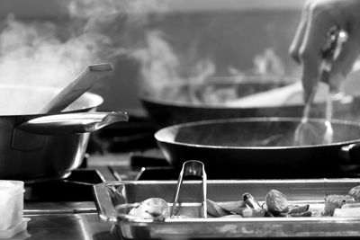 Close-up of food on barbecue grill