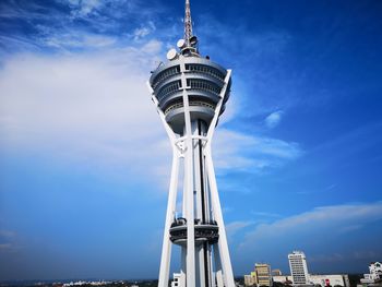 Low angle view of modern building against sky