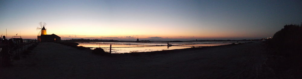 Scenic view of sea at sunset