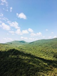 Scenic view of landscape against cloudy sky