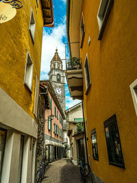 Low angle view of buildings and houses in town