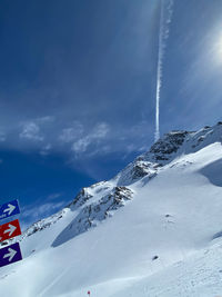 Snow covered mountain against sky