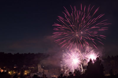 Fireworks against sky at night