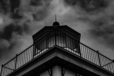 Low angle view of building against cloudy sky