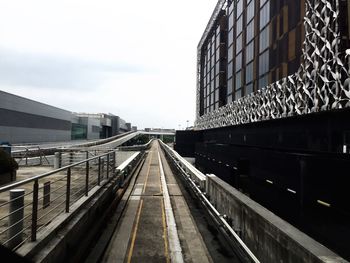 Railroad tracks in city