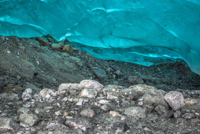 High angle view of glacier