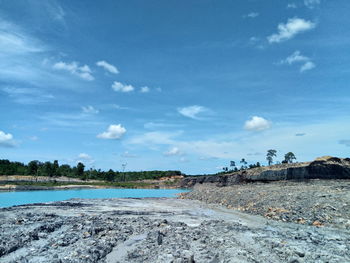 Scenic view of land against sky