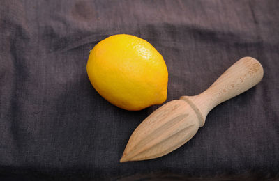 High angle view of oranges against black background