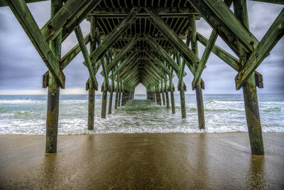 Scenic view of pier over sea against sky