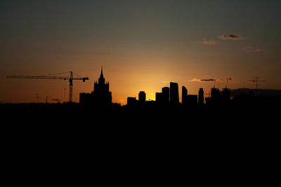 Sunset over the moscow kremlin