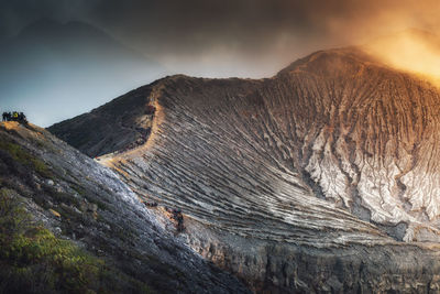 Scenic view of rock formation against sky