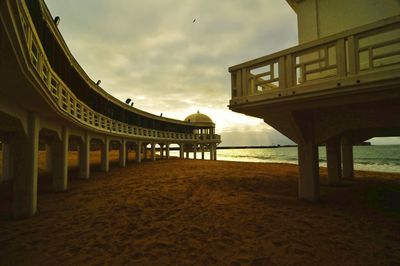 View of beach against sky during sunset