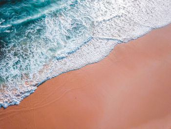 Aerial view secret beach on sumba island, indonesia