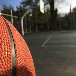 Close-up of basketball court