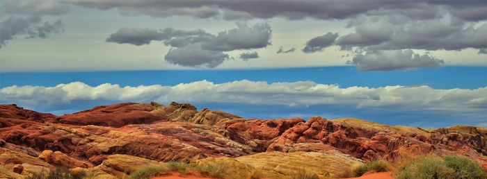 View of rock formations against sky