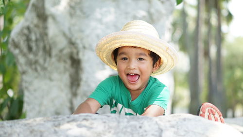 Portrait of cute boy smiling