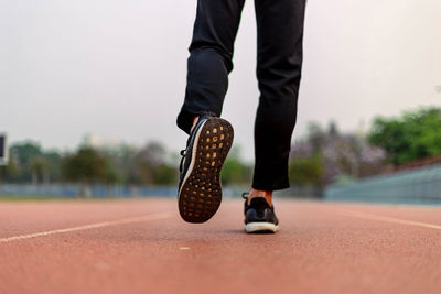 Low section of person running