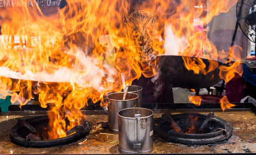 Close-up of bonfire