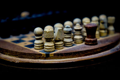 Close-up of chess pieces