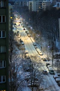 Traffic on road in city