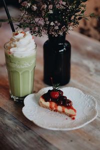 Close-up of dessert on table