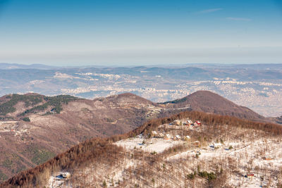 High angle view of landscape against sky