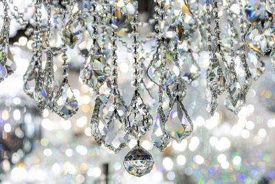 Close-up of chandelier hanging