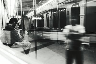 Train at railroad station platform