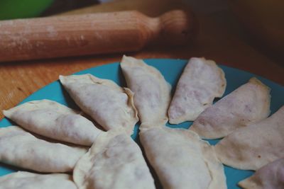 High angle view of vegetables on table