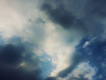 Low angle view of clouds in sky