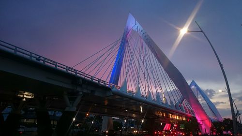 Low angle view of suspension bridge