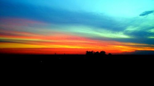 Silhouette of landscape at sunset