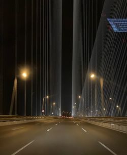 Illuminated street lights at night