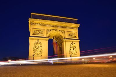 Illuminated building at night