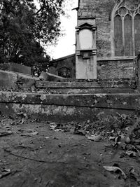 Low angle view of abandoned building