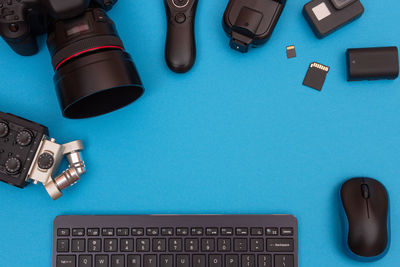 High angle view of laptop on table