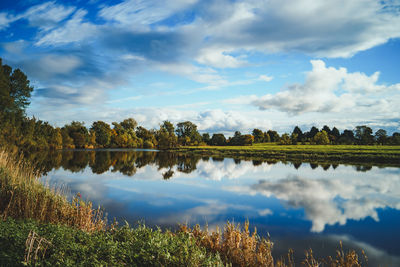 Scenic view of river against sky