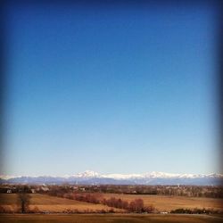 Scenic view of landscape against clear sky