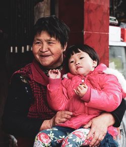 Portrait of mother and daughter