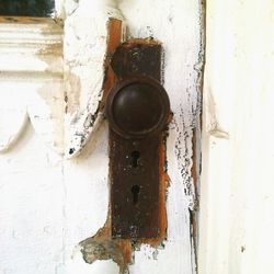Close-up of rusty metal door