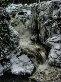 Scenic view of waterfall