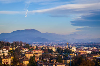 Aerial view of cityscape against sky